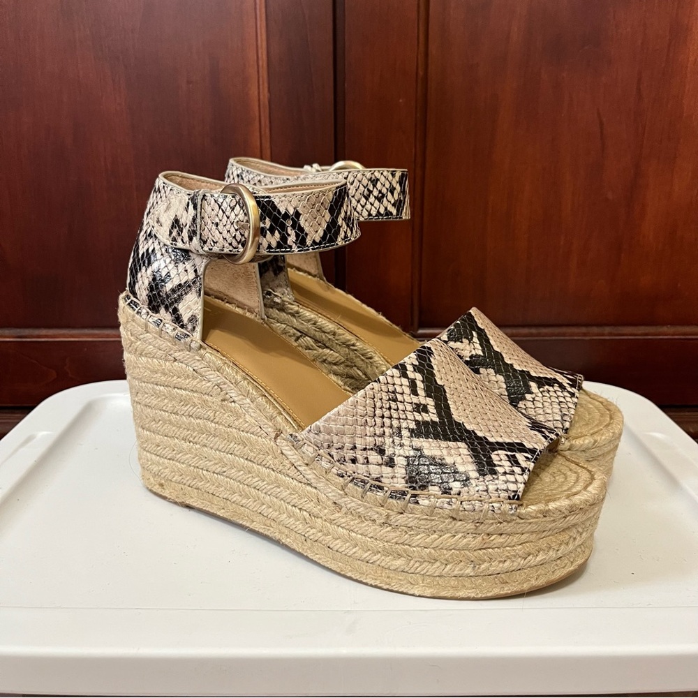 Marc Fisher LTD Snakeskin Wedge Espadrille Sandal